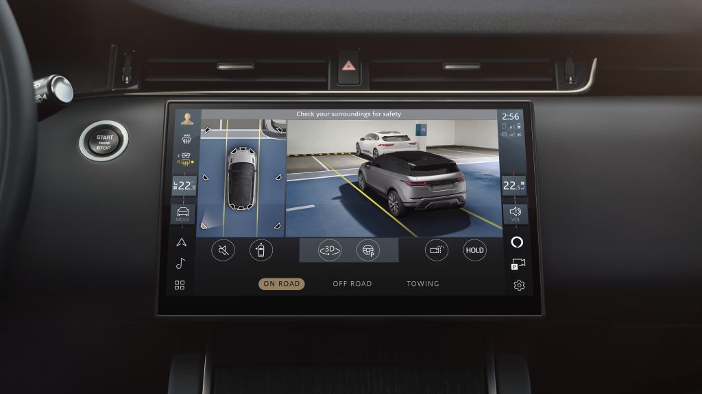 Pivi Pro ekran sa prikazom kamere od 360 stepeni u Range Rover Evoqueu
