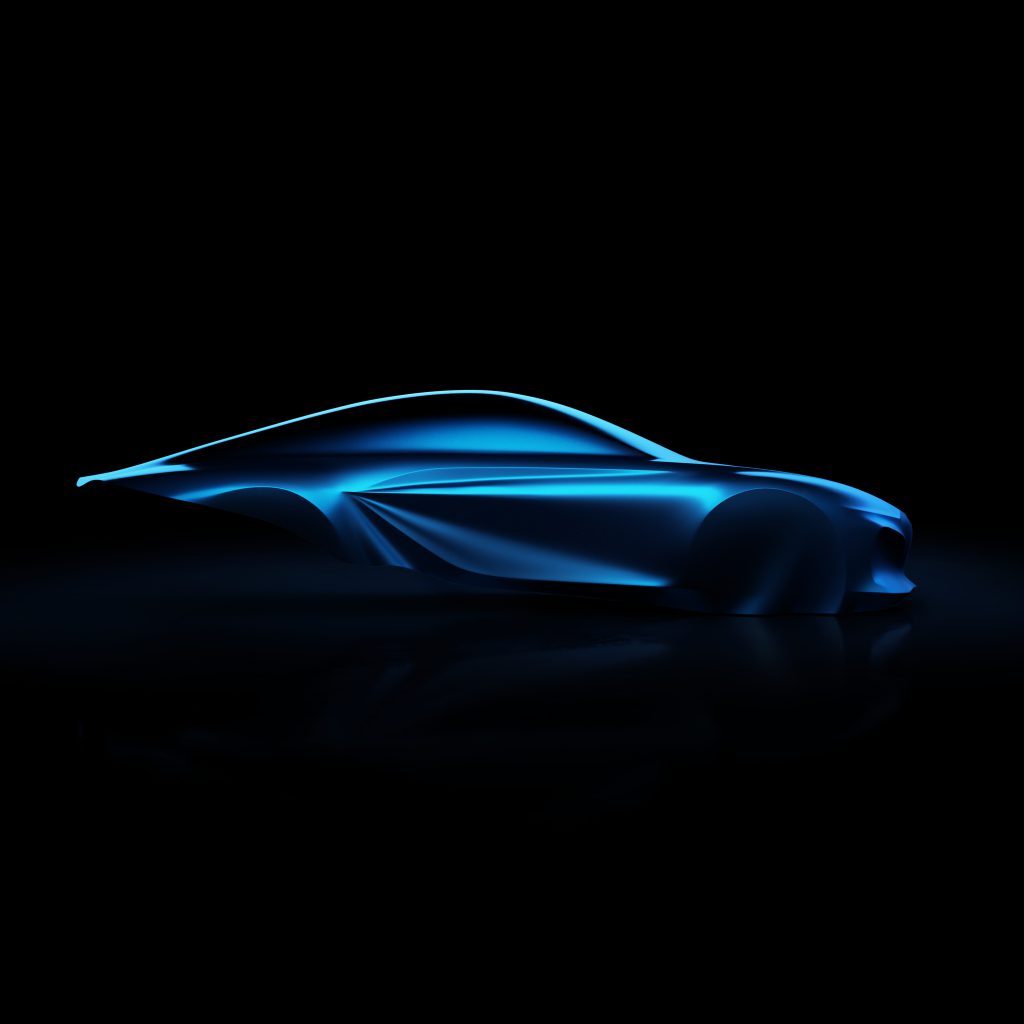 Bočni profil skulpture koja najavljuje treću generaciju Alpine A110