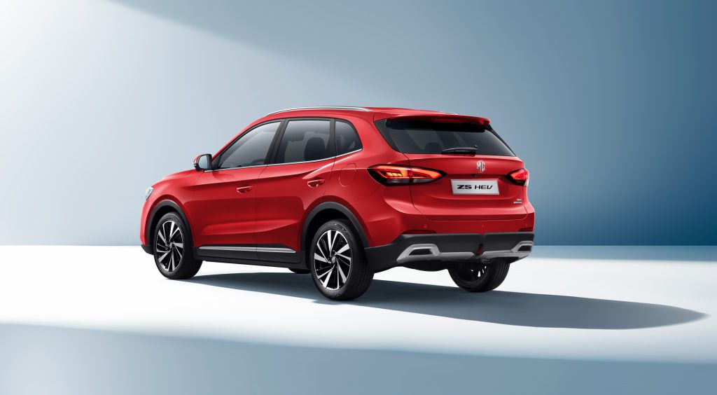 MG ZS Hybrid+, pogled pozadi iz tri četvrtine
