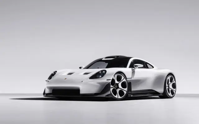 Porsche Mission S vizionarski model, pogled na prednji deo i bok vozila