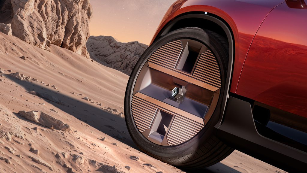 Detalj točka Renault E-Space koncepta sa dizajniranim aero poklopcem