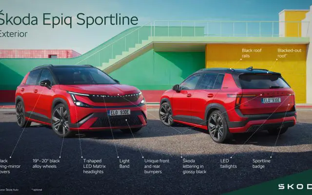 Škoda Epiq Sportline, sportska opremna linija najmanjeg električnog SUV-a marke, spoljašnjost